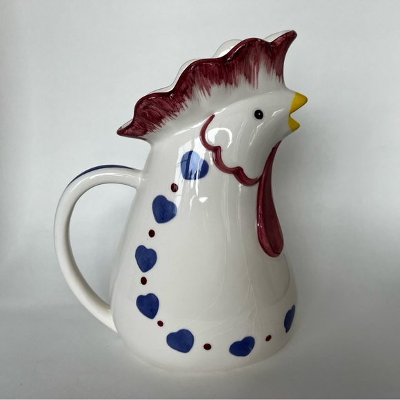Vintage Hen Ceramic Hand Painted Pitcher FWC Made In Thailand - Picture 3 of 15